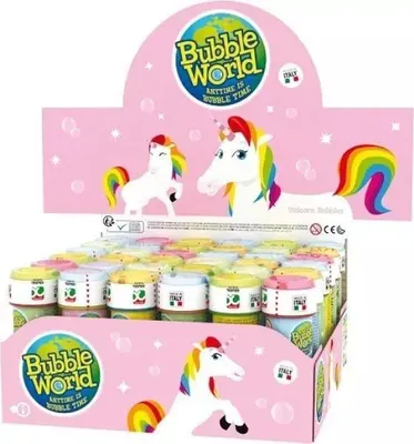Immagine prodotto di Bolle di sapone 60ml Unicorno (36pz)