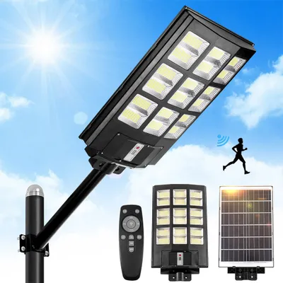 Produktbild von 576LED Solar Straßenlampe 40000LM Außen Bewegungsmelder Straßenleuchte Wasserdicht Garten Solarlampen Fernbedienung Dämmerung Morgengrauen Wandleuchte