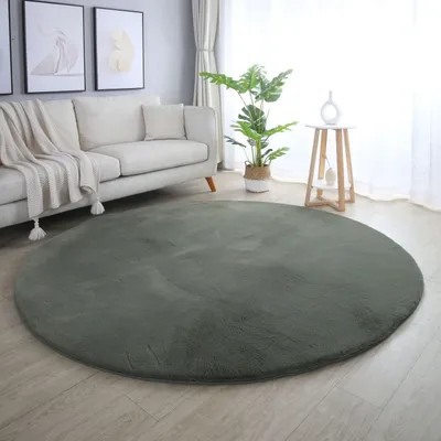 Obrázek produktu pro Homebyhome Hebký Vysoký Chlup Koberec Jednobarevný Imitace Kožešiny Plyšový Super M?kký Koberec do Obývacího Pokoje, Velikost: 160 cm kulatý