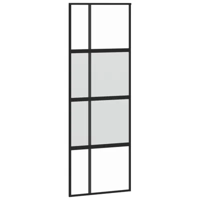 Produktbild von Schiebetür Schwarz 76x205 cm Hartglas und Aluminium