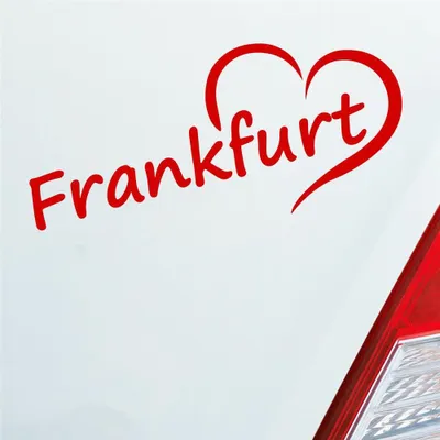 Produktbild von Auto Aufkleber Frankfurt Herz Stadt City Liebe Love Heimat 18x8 cm Rot Sticker Heckscheibenaufkleber