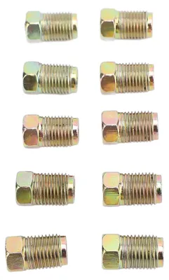 Zdjęcie produktu dla Zestaw 10 sztuk złączek do przewodów hamulcowych z gwintem 3/8 cala – złączki metryczne 10 x 1 mm z rozszerzeniem odwróconym do rur hamulcowych o średnicy 3/16 cala