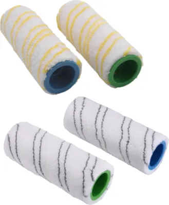 Produktbild von Trade-Shop 4in1 Set Reinigungswalzen Rollbürsten kompatibel mit Kärcher FC3 FC5 FC7 EWM 2 Hartbodenreiniger ersetzt 2.055-006.0 2.055-007.0 / gelb grau