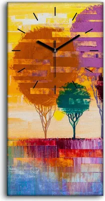 Produktbild von Küche Wohnzimmer Wand Leinwand Uhr 30x60 Zeitgenössische Kunst Baum Malerei - schwarze Hände