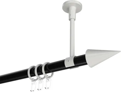 Produktbild von Interdeco Gardinenstange / Vorhangstange Schwarz / Weiß, Typ Sonette Savio (Kegel) Deckenmontage, 20 mm Ø 1-läufig, 360 cm