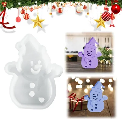 Produktbild von Silikonform Weihnachten Gießform Kerzenhalter Epoxidharz Schneemann