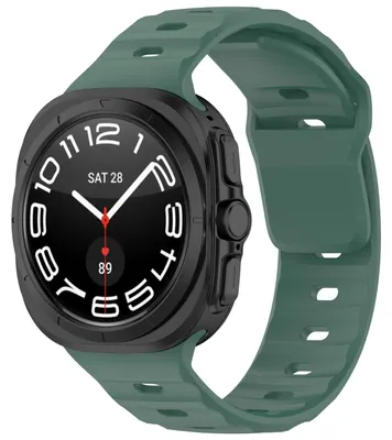 Obrázek produktu pro Pro Samsung Galaxy Watch Ultra 47mm jednobarevný silikonový sportovní pásek na ruku zelený