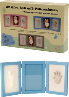 Produktbild von Bilderrahmen Gips-Set, Farbe hellblau, Baby 3189