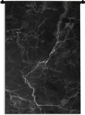 Produktbild von MuchoWow® Wandteppich Wandbehang Marmor - Schwarz - Weiß - Textur - Marmoroptik 120x180 cm Tapisserie Dekoration Wandtuch - Schlafzimmer - Dekorationen für das Haus