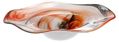 Produktbild von Gilde Glasart, Schale, "Smoky", Glas, orange, schwarz, weiß, VE 1, H. 8 cm, D. 41 cm