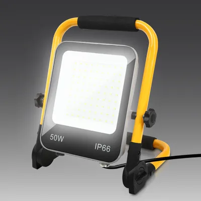 Obrázek produktu pro Ikodm, sada 5 LED stavebních reflektorů, 50 W, 4000 lm, IP66, pracovní světlo s 3 metry kabelu, vhodné pro stavebnictví, průmysl a venkovní použití