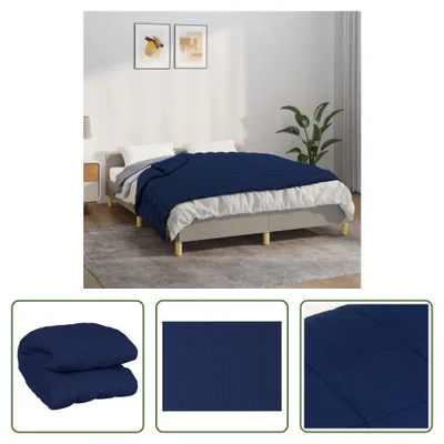Zdjęcie produktu dla The Living Store Niebieski koc obciążeniowy 152x203 cm 7 kg tkanina