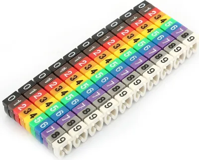 Zdjęcie produktu dla Cyfrowa rurka z numerem przewodu Kolorowy znacznik kabla (100 szt. 4 mm2)
