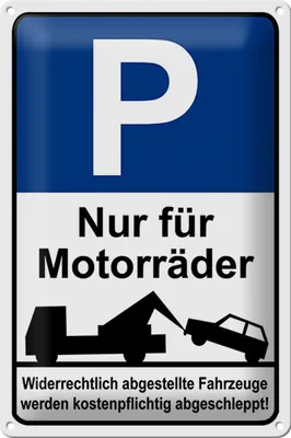 Produktbild von Blechschild Hinweis 20x30cm Parkschild Nur für Motorräder