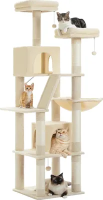 Produktbild von Purpurra – Kratzbaum XXL mit 2 Höhle, 180cm
