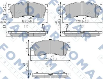 Produktbild von FOMAR Friction Bremsbeläge Satz Vorne Bremsklötze für KIA RIO Kombi (DC) FO 907081