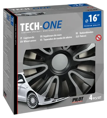 Produktbild von 16" Zoll Radkappen Silber Schwarz Radzierblenden Radblenden 31623 PILOT