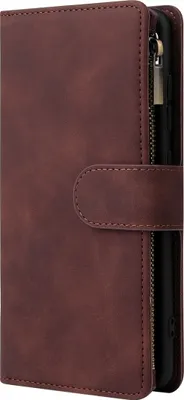 Produktbild von Mobigear Zipper  Samsung Galaxy A51 Hülle Klapphülle Geldbörse - Braun