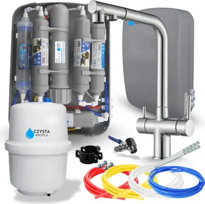 Obrázek produktu pro Filtr vody pod dřez RO7 Slim s kuchyňskou baterií Venom, 7stupňová filtrace, reverzní osmóza, INOX