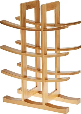 Produktbild von Freistehendes Weinregal aus 100 % natürlichem Bambus für 12 Flaschen, Beige