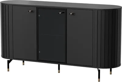 Produktbild von BETTSO Stilvolle Friese gerundet dreitürige Kommode für das Wohnzimmer ZANTE Schwarz