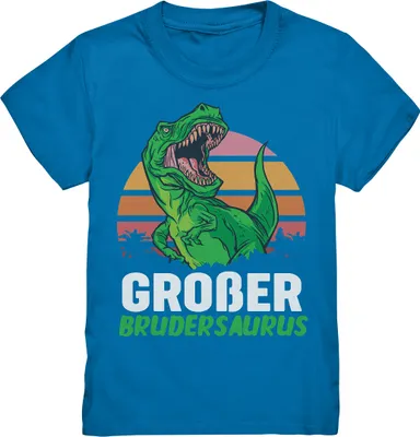 Produktbild von Dino T-Rex Großer Bruder T-Shirt – Royal Blue / 134/146 (9-11)