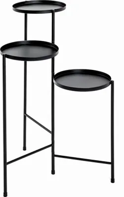 Produktbild von Stufenregal - Schwarz - Metall - 45 x 45 cm - 3 Ebenen