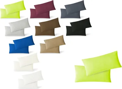 Produktbild von Jersey Kissenbezug Hülle 2 Sparpack Set mit Reißverschluss  hochwertige Qualität 40 x 80 cm apfelgrün