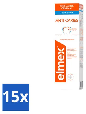 Productafbeelding van 15 x Elmex tandpasta tegen tandbederf en voor wittere tanden - 75 ml - Voordeelverpakking - 15 stuks
