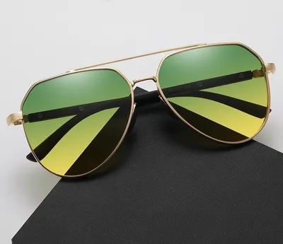 Image de Lunettes anti-lumière bleue OXE, vert-jaune + étui de protection