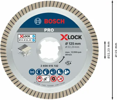 Produktbild von PRO Ceramic X-Lock Diamanttrennscheibe, 125 x 22,23 mm, 22,23 mm