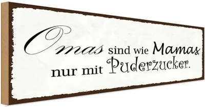 Produktbild von vianmo Holzschild 10x27 cm Omas sind wie Mamas nur mit Opa Oma