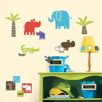 Produktbild von Kleine, wiederverwendbare Aufkleber mit Tiermotiven im Safari-Design