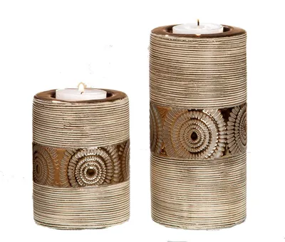 Obrázek produktu pro DRW GH31190C Drážka na čajovou svíčku, keramika, 7,5 x 7,5 x 10 cm, 7,5 x 7,5 x 15 cm, měď