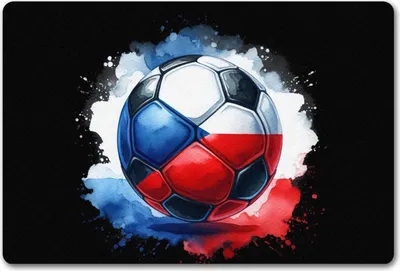 Produktbild von Fußball Tschechien Flagge Fußmatte in 40x60 cm ohne Rand