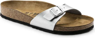 Produktbild von Birkenstock Madrid Damen-Pantoletten in Silber – weite Passform