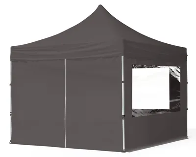 Image de TOOLPORT 3x3 m Tonnelle pliante Alu, PES 700, côtés panoramiques, gris foncé