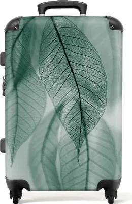 Produktbild von NoBoringSuitcases.com® Großer Koffer - Blätter - Grün - Natur - Stilleben - Kombinationsschloss TSA - Hartschalen Trolley 4 Rollen - 72 liter - Reisekoffer - 66 cmKoffer Mittelgroß 67x43x25 cm, 72L,
