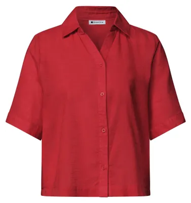 Produktbild von Street One LTD QR buttoned shirtcollar bl salsa red 44