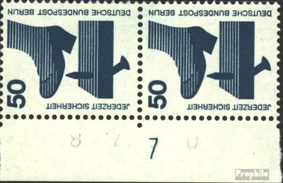 Produktbild von Briefmarken Berlin (West) 1971 Mi 408DZ mit Druckereizeichen postfrisch Unfallverhütung