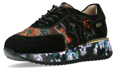 Produktbild von Laura Vita Damen Sneaker mit Plateausohle und Blumenmuster Delphine 01, Größe:38