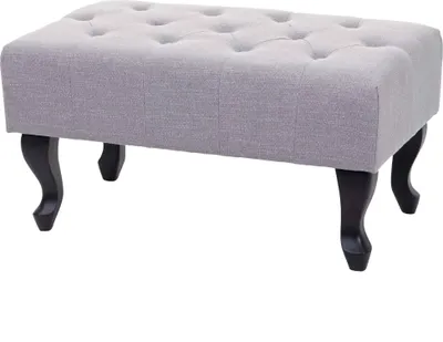 Immagine prodotto di Ottomana Chesterfield, sgabello poggiapiedi, tessuto idrorepellente/tessuto 39x77x47cm ~ grigio