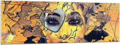 Produktbild von Bilder auf glas - Gesicht Frau - 160x50cm - Glasbilder - Wandbilder - Kunstdruck - zum Aufhängen bereit - Wanddekoration aus Glas - Glas Bilder - Wandbild auf Glas - Einteilig - GAB160x50-3513