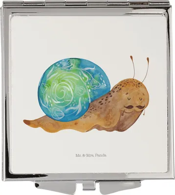 Produktbild von Mr. & Mrs. Panda Kosmetikspiegel Schnecke Sir - Weiß - Geschenk, Schminkspiegel, Lustige Sprüche, Reisespiegel, Reise Spiegel, Motivation, Lebenszeit, Handspiegel, klein