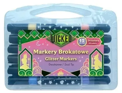 Obrázok produktu pre Obojstranné trblietavé fixky, 12 ks, Wicked – Beniamin