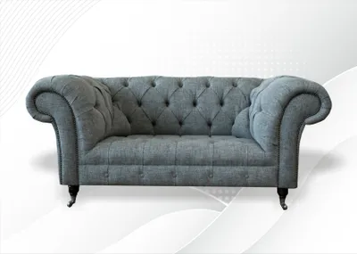 Obrázek produktu pro Chesterfield design čalouněná sedací souprava pohovky kožené textilní pohovky