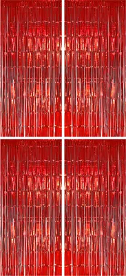 Produktbild von 4x Lametta Vorhang - rot - 91x244 cm