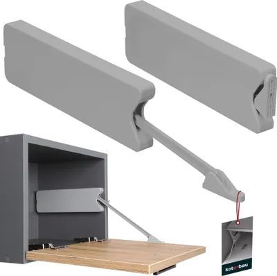 Produktbild von KOTARBAU® Klappenbeschlag Barfach Grau 259 mm Konstruktionskunststoff Klappenhalter nach unten Belastbarkeit max. 2,4 kg/Schrankfront Klappenscharnier Küche Bremsklappenhalter Klappenstütze