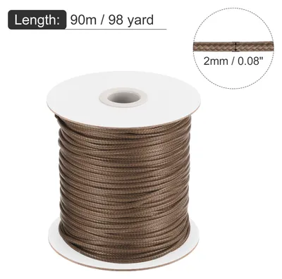 Produktbild von Gewachster Faden 2mm Gewachster Polyesterfaden 98 Yard Wachsschnur fš¹r Armbandherstellung, Halsketten, Perlen, Schmuckherstellung und DIY-Basteln (Braun)