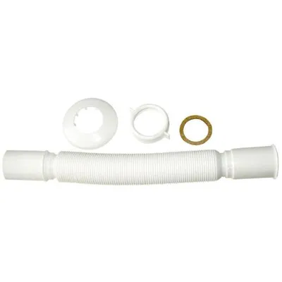 Produktbild von Ausziehbarer Siphon aus Kunststoff, weiß, für Waschbecken und Badewannen, Ø 40 mm, 1 1/2 Zoll Anschluss